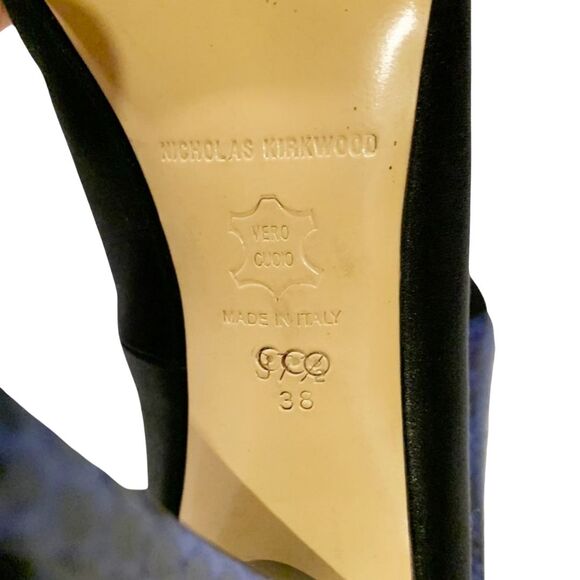 Nicholas Kirkwood Python Heel Platform Pumps 7.5 Black NEW - Picture 10 of 10